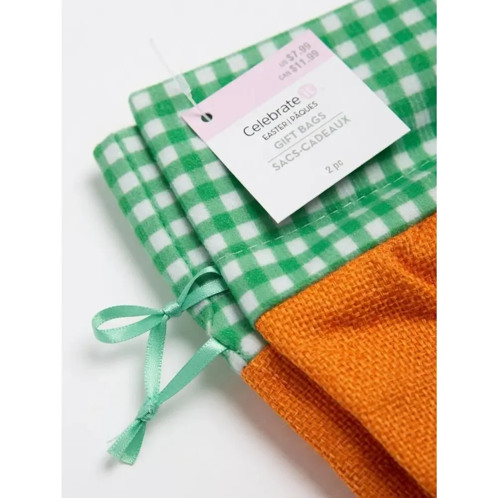 Set of 2 Celebrate It Carrot Easter Gift Bags